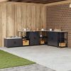 vidaXL Almacenamiento de cocina con puerta Negro 60 x 50 x 92 cm Acero