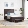vidaXL Cama tipo Box Spring Marr&oacute;n oscuro 140 x 190 cm tela