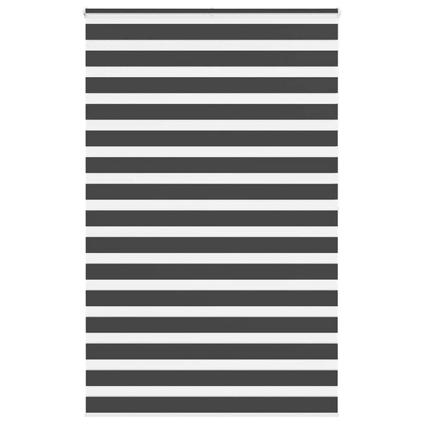 vidaXL Estor cebra negro 150x200 cm tejido ancho 145,9 cm poli&eacute;ster