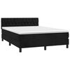 vidaXL Cama box spring con colch&oacute;n terciopelo negro 140x190 cm