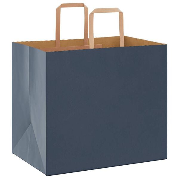 vidaXL Bolsas de papel con asas 250 uds azul 32x22x28 cm