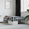 vidaXL Estructura cama sin colchón con estribo metal blanco 75x190 cm