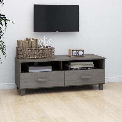 vidaXL Mueble de TV HAMAR madera maciza pino gris claro 106x40x40 cm