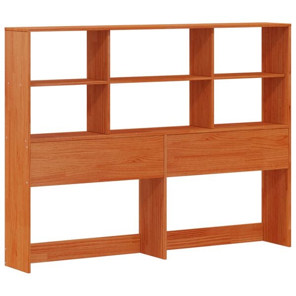 vidaXL Estructura de Cama con Cabecero de Almacenamiento Marr&oacute;n Cera