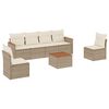 vidaXL Set sof&aacute;s de jard&iacute;n 7 piezas y cojines rat&aacute;n sint&eacute;tico beige