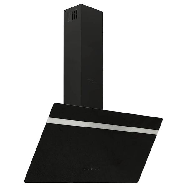 vidaXL Campana extractora pared acero y vidrio templado negro 90 cm