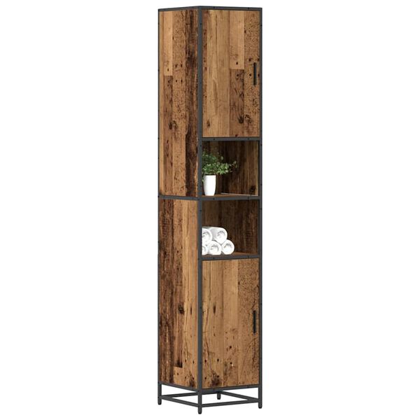 vidaXL Juego de muebles de ba&ntilde;o Madera envejecida 35 x 37,5 x 188,5 cm