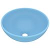 vidaXL Lavabo de lujo redondo cer&aacute;mica azul claro mate 32,5x14 cm