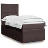 vidaXL Cama box spring con colch&oacute;n tela marr&oacute;n oscuro 90x190 cm