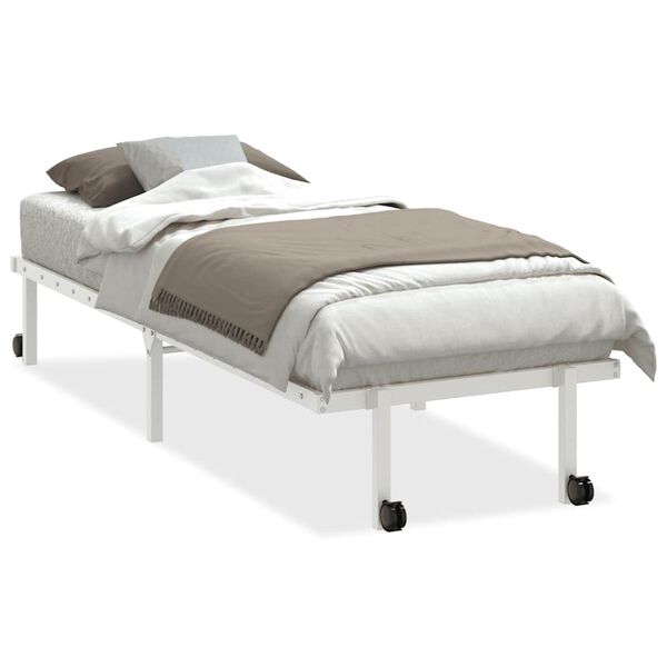 vidaXL Estructura de cama sin colchón plegable blanco acero 80x200 cm