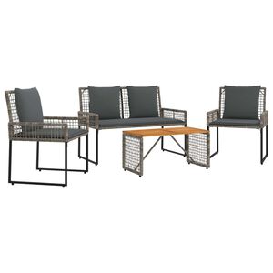 vidaXL Juego de muebles de exterior con coj&iacute;n acero