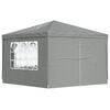 vidaXL Carpa de Fiesta 300 x 300 x 255 cm Gris Claro PE y acero