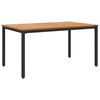 vidaXL Mesa de exterior Natural y negro 150 x 90 x 75 cm