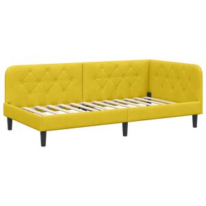 vidaXL Estructura de cama en esquina Amarillo 100 x 200 cm Terciopelo