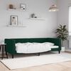 vidaXL Sof&aacute; cama sin colch&oacute;n terciopelo verde oscuro 90x200cm