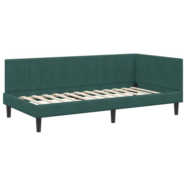 vidaXL Estructura de cama en esquina Verde oscuro 100 cm x 200 cm