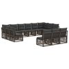 vidaXL Conjunto de sof&aacute;s de jard&iacute;n 13 uds. Gris rat&aacute;n sint&eacute;tico