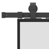 vidaXL Puerta corredera con herrajes negro 76x205 cm vidrio templado