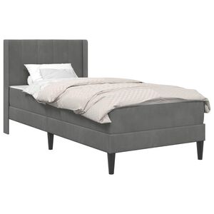 vidaXL Estructura de cama con colch&oacute;n Gris oscuro 90 x 190 cm