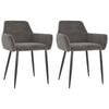 vidaXL Sillas de comedor 2 unidades terciopelo gris oscuro