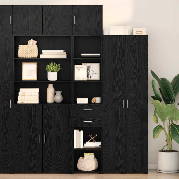 vidaXL Alacena Roble Negro 40 x 42,5 x 185 cm Madera contrachapada