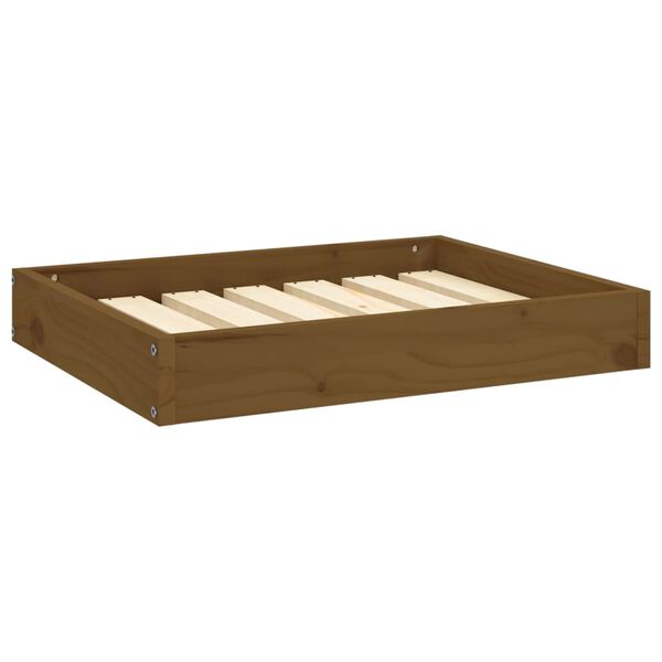 vidaXL Cama para perros madera maciza pino marrón miel 61,5x49x9 cm