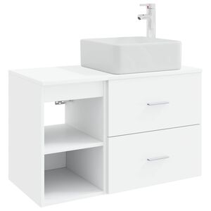 vidaXL Juego de muebles de ba&ntilde;o 2 pcs Blanco Madera de ingenier&iacute;a