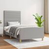 vidaXL Estructura de cama sin colch&oacute;n tela gris claro 90x190 cm