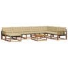 vidaXL Conjunto de sof&aacute;s de exterior 9 uds. Natural y Beige