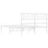 vidaXL Estructura cama sin colchón con cabecero metal blanco 135x190cm