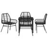 vidaXL Conjunto de Comedor de Jardín 5 pcs Negro ratán sintético