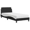 vidaXL Cama con colch&oacute;n Dover cuero sint&eacute;tico negro y blanco 90x190 cm