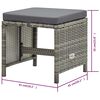vidaXL Set de comedor de jard&iacute;n 5 pzas y cojines rat&aacute;n sint&eacute;tico gris