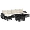vidaXL Conjunto de sof&aacute;s de jard&iacute;n 8 uds. Negro y Blanco Crema