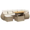 vidaXL Set sof&aacute;s de jard&iacute;n 7 piezas y cojines rat&aacute;n sint&eacute;tico beige