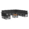 vidaXL Conjunto de sof&aacute;s de exterior 12 uds. Negro y Gris oscuro