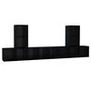 vidaXL Muebles de sal&oacute;n 5 piezas madera de ingenier&iacute;a negro brillo
