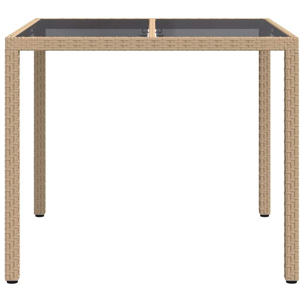 vidaXL Mesa de comedor de jardín Beige 90 x 90 x 75 cm Poliratán