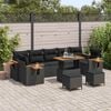 vidaXL Conjunto de sof&aacute;s de jard&iacute;n 13 pcs Negro rat&aacute;n sint&eacute;tico