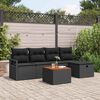 vidaXL Conjunto de sof&aacute;s de jard&iacute;n 6 pcs Negro rat&aacute;n sint&eacute;tico