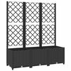 vidaXL Jardinera de jard&iacute;n con enrejado, color negro, 120 x 40 x 136 cm, PP