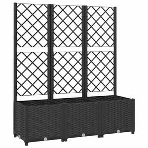 vidaXL Jardinera de jard&iacute;n con enrejado, color negro, 120 x 40 x 136 cm, PP
