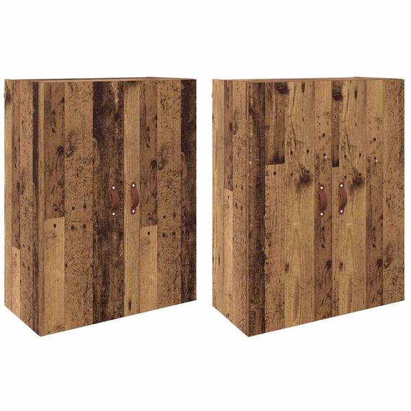 vidaXL Armario de pared 2 pcs Madera vieja 69,5 x 34 x 90 cm