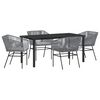 vidaXL Conjunto de Comedor de Jard&iacute;n con coj&iacute;n 5 pcs Gris