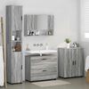 vidaXL Juego de muebles de ba&ntilde;o con caj&oacute;n con puerta 4 pcs Gris Sonoma
