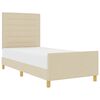 vidaXL Estructura de cama con cabecera Crema 90 x 190 cm tela