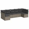 vidaXL Set de sof&aacute;s de jard&iacute;n 7 piezas con cojines rat&aacute;n PE gris