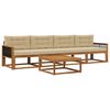 vidaXL Conjunto de sof&aacute;s de exterior con coj&iacute;n 5 pcs Natural y Beige