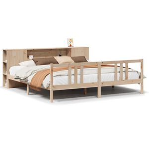 vidaXL Cama con estanter&iacute;a sin colch&oacute;n madera maciza de pino 180x200cm