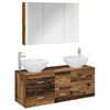 vidaXL Juego de muebles de ba&ntilde;o 4 pcs Madera envejecida